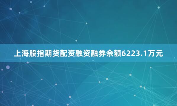 上海股指期货配资融资融券余额6223.1万元